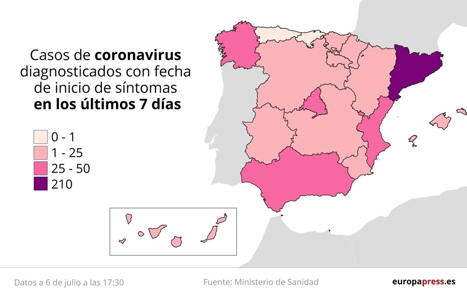 Radiograf&iacute;a de los rebrotes: 15 autonom&iacute;as afectadas y parte de Lleida y Lugo vuelven al...