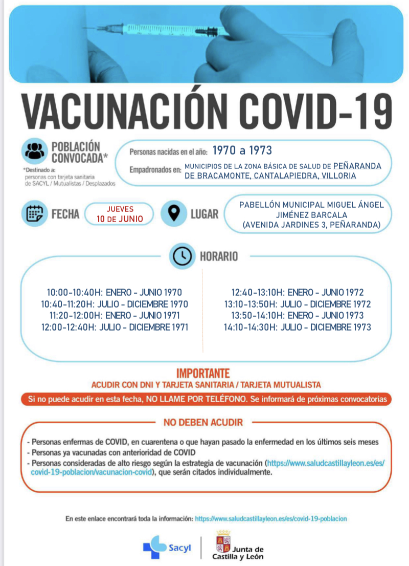 Foto 2 - La vacunación para los nacidos entre 1970 y 1973 tendrá lugar este jueves en Peñaranda