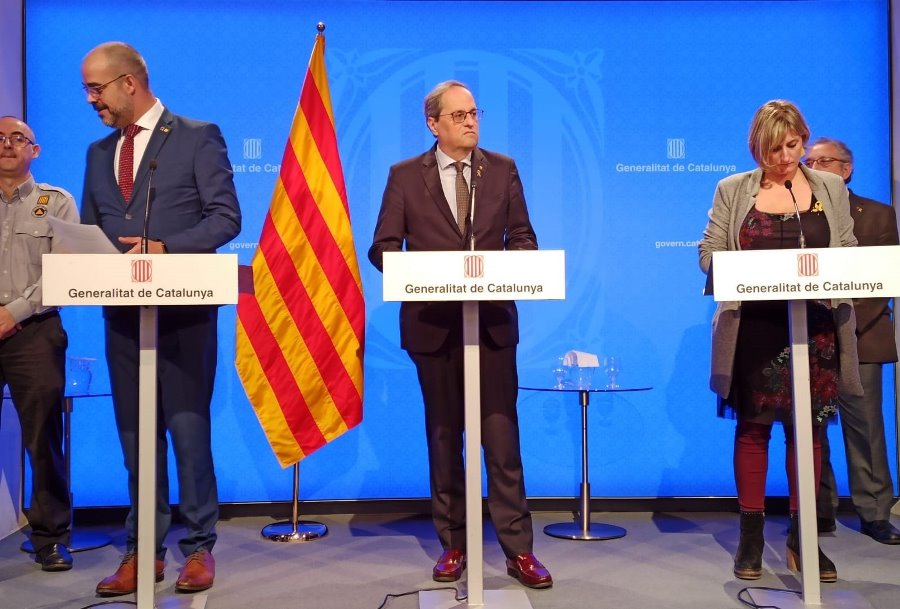 Quim Torra, Miquel Buch y Alba Vergés, principales autoridades de Cataluña. Foto EP