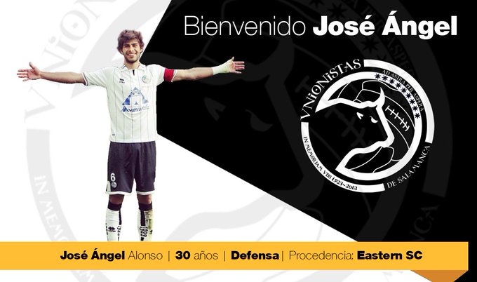 Cartel del club para anunciar a José Ángel Alonso