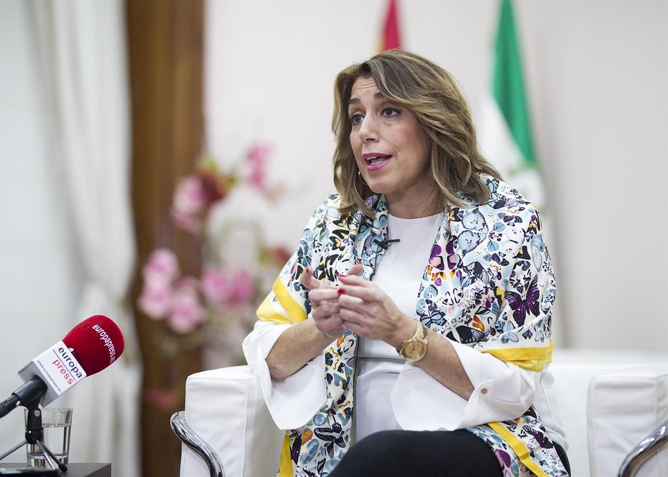 La secretaria general del PSOE-A, Susana Díaz, durante la entrevista con Europa Press - MARÍA JOSÉ LÓPEZ - EUROPA PRESS