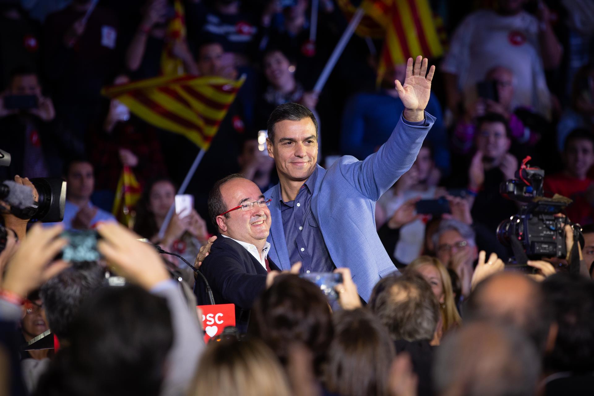 Sánchez ha cerrado la campaña electoral en Barcelona. Foto: EP