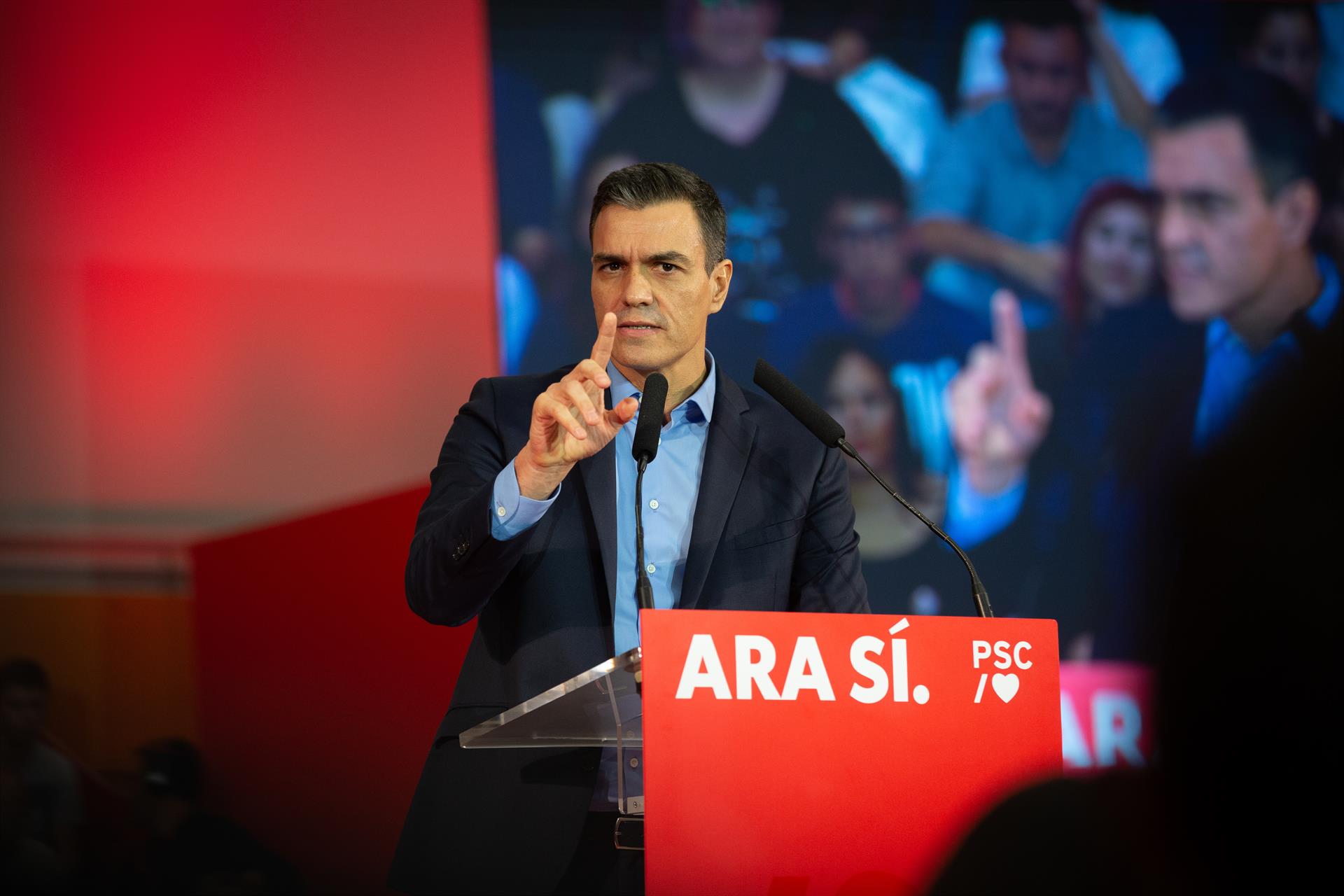 Pedro Sánchez durante un mitin político / Europa Press