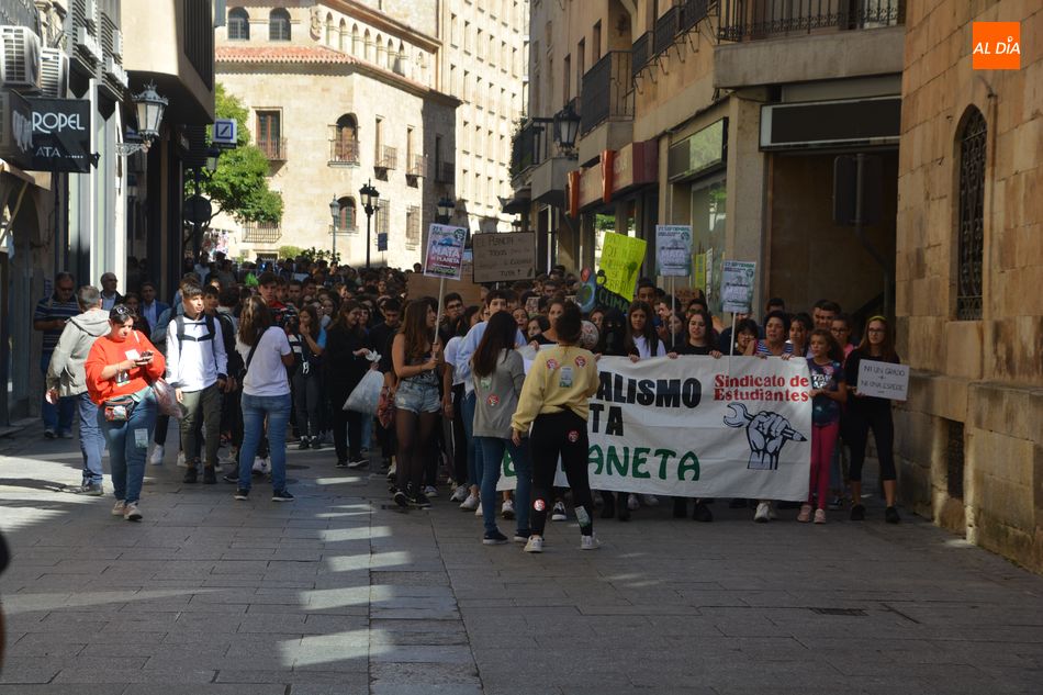 Foto 2 - Cientos de estudiantes salmantinos se manifiestan contra el cambio climático