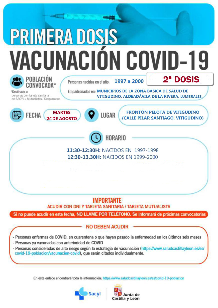 Foto 2 - Comienza la autocita para vacunar en Vitigudino a la población de entre 12 y 17 años  