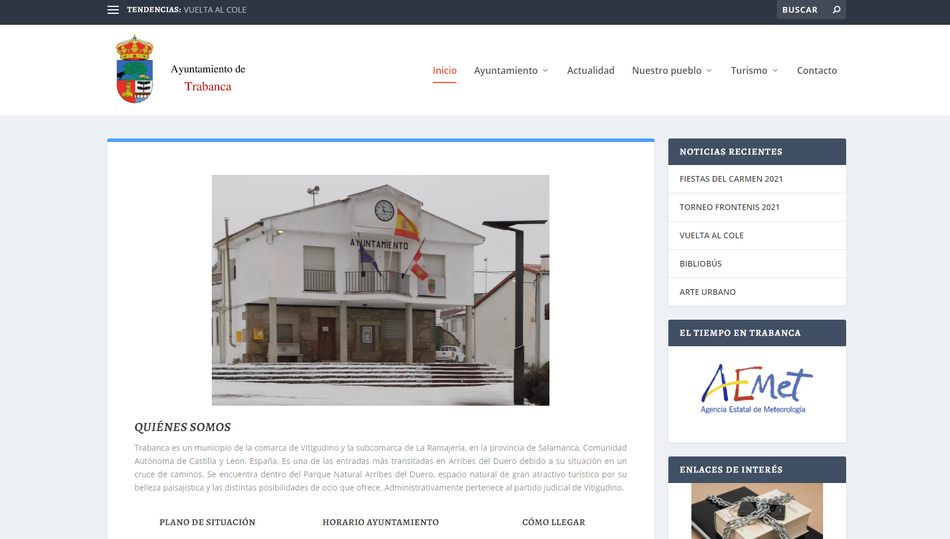 Nueva imagen de la web municipal de Trabanca