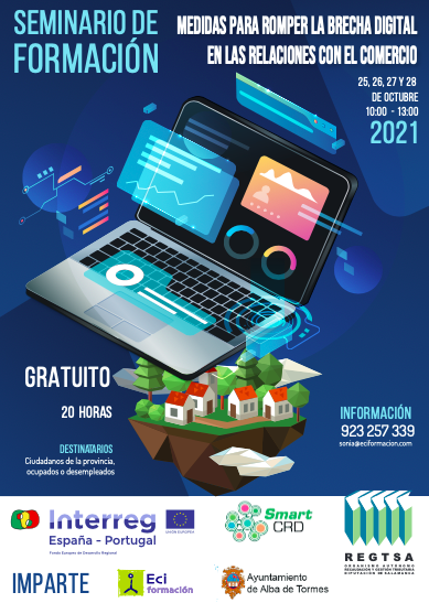 Cartel informativo sobre el curso de informática que tendrá lugar en Casa Molino