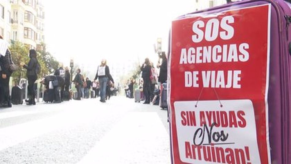 Una de las protestas del sector de las agencias de viajes. Foto archivo EP
