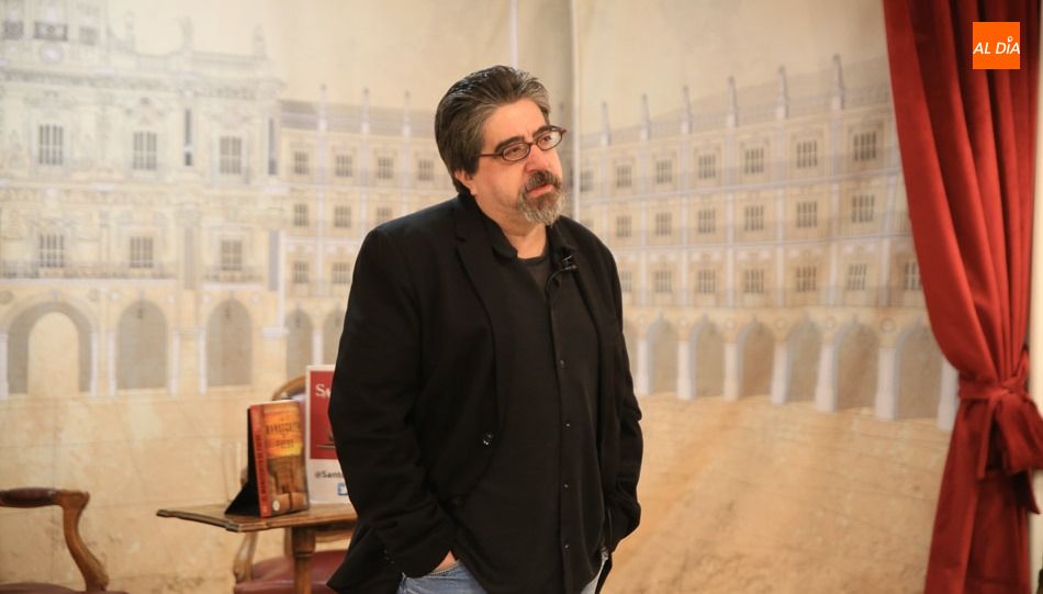 El escritor Luis García Jambrina en un acto anterior en la librería Santos Ochoa
