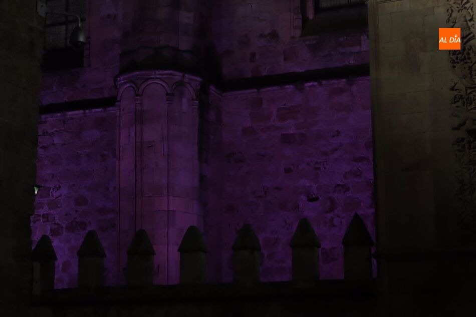 Foto 2 - La fachada de la Universidad de Salamanca se ilumina de morado 