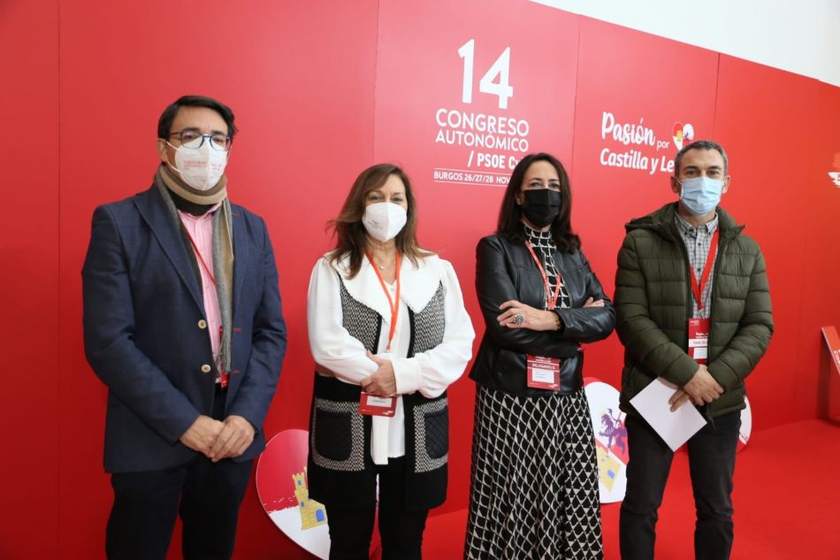 Fernando Pablos, Carmen Ávila, Rosa Rubio y Miguel Ángel Luengo en el congreso socialista - PSOE Salamanca