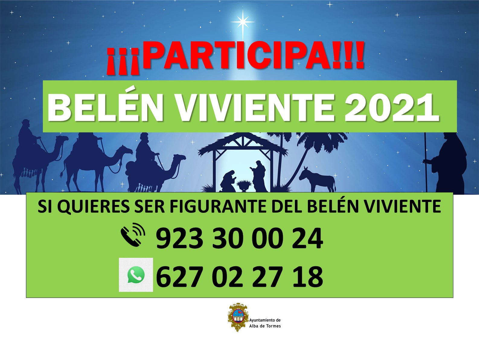 El Ayuntamiento de Alba de Tormes fija la celebración del Belén Viviente el 26 de diciembre y solicita la colaboración ciudadana