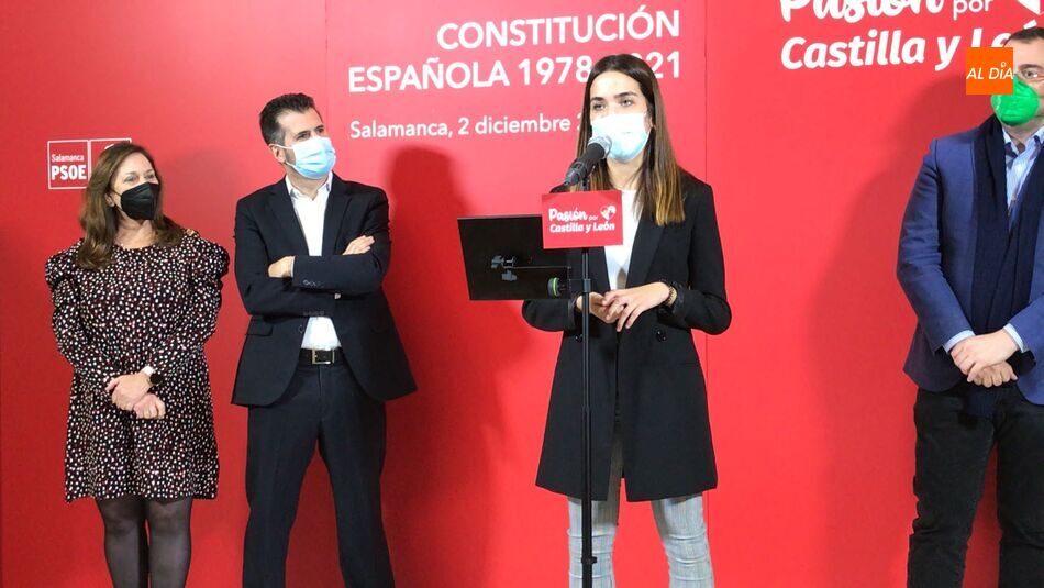 Acto homenaje a la Constitución Española organizada por el PSOE este jueves en Salamanca. Foto: Guillermo García