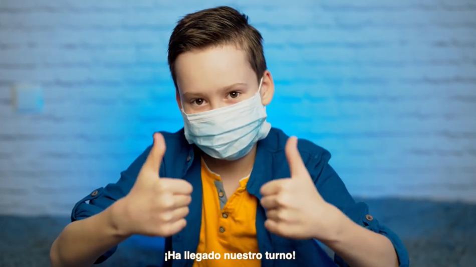 Imagen del vídeo de concienciación sobre la vacunación a los niños menores de 11 años