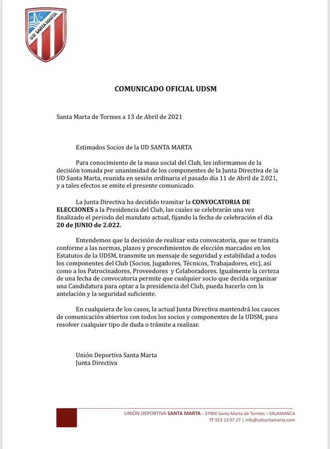 Foto 2 - La Junta Directiva del Santa Marta convoca elecciones a la presidencia para 2022
