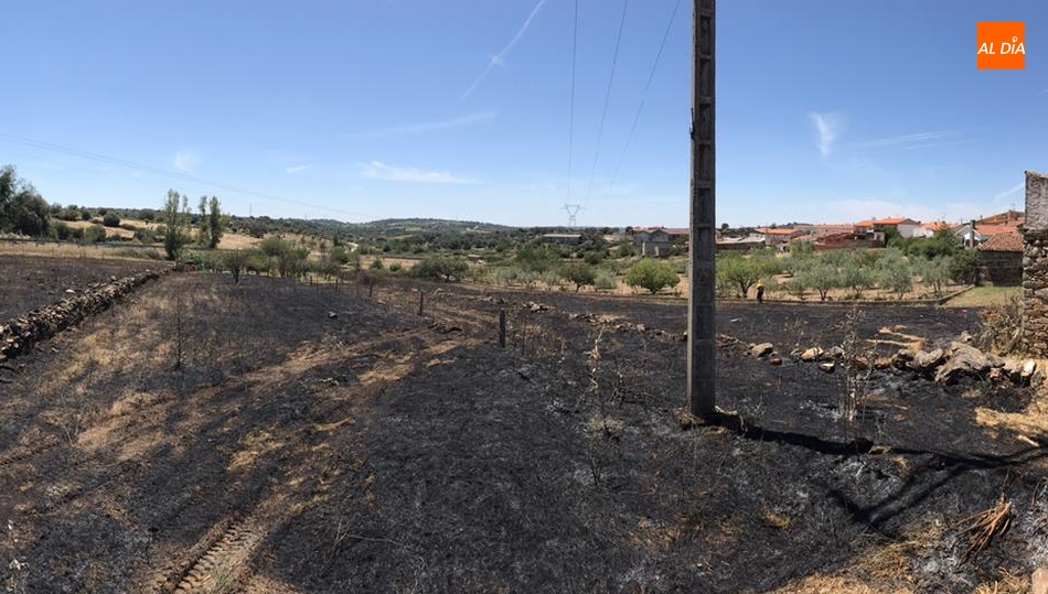 Sofocado un peligroso incendio cercano a las viviendas en Pereña  