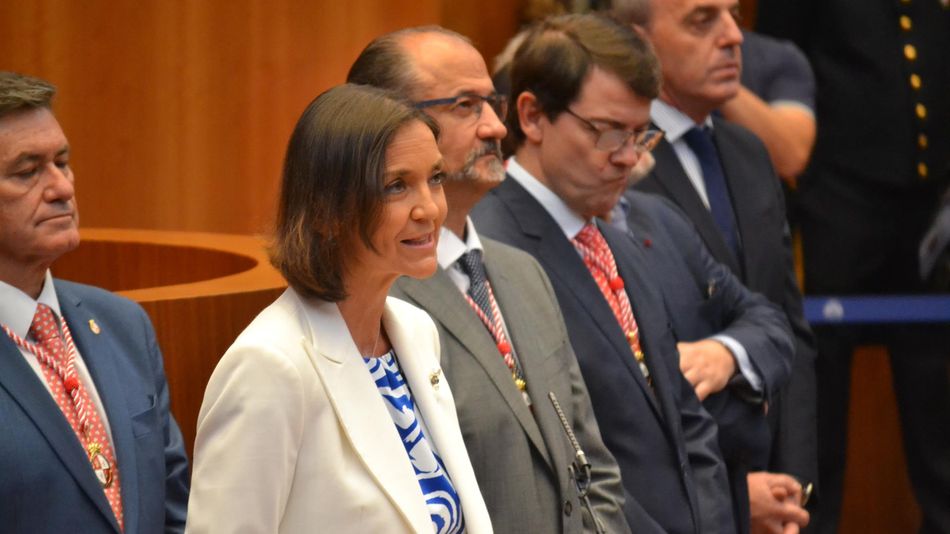 La ministra Reyes Maroto, en la toma de posesión de Mañueco como presidente de la Junta. Foto: EP