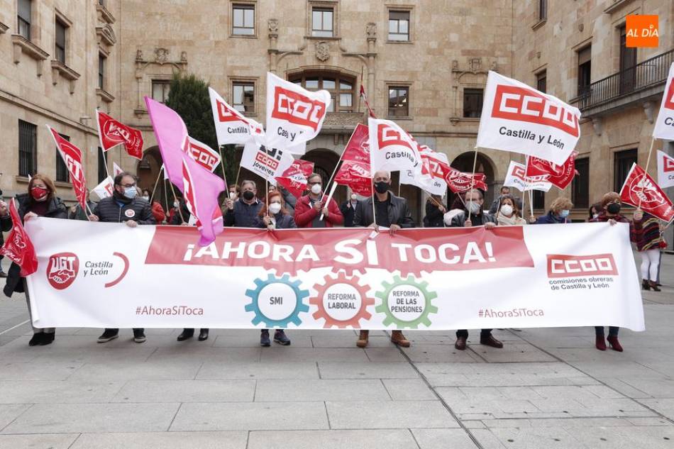 Anterior protesta de UGT y CCOO en Salamanca - Archivo