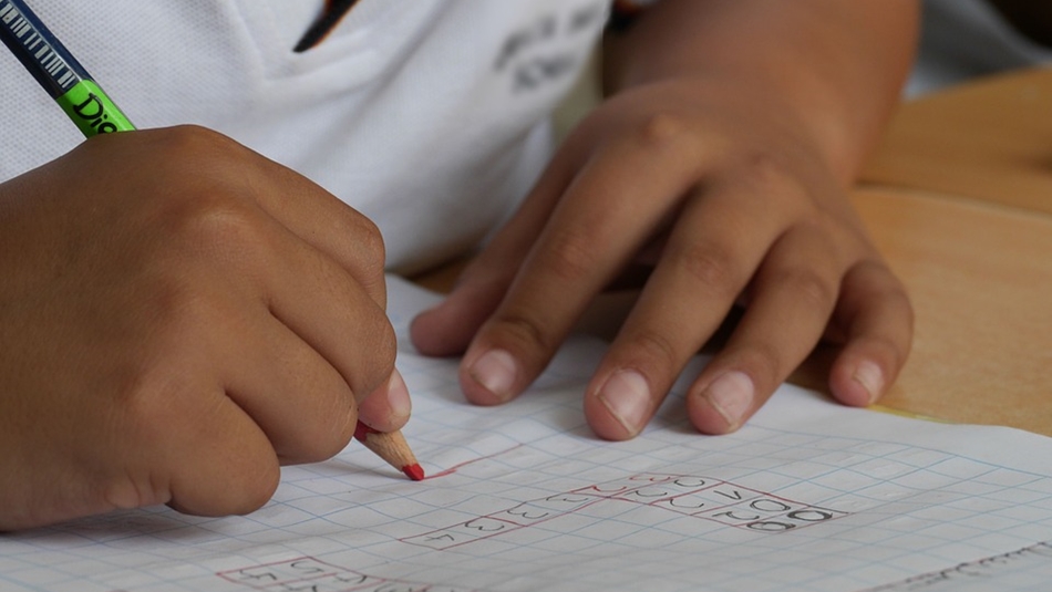 Imagen de un alumno realizando una tarea escolar.