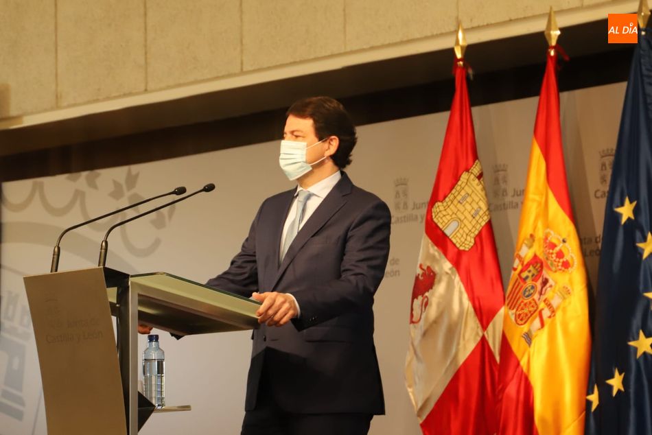 Intervención del presidente de la Junta de Castilla y León, Alfonso Fernández Mañueco, en la delegación territorial de Salamanca. Foto de Lydia González