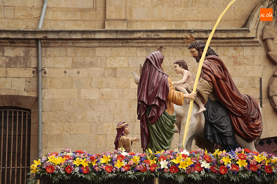 La Virgen de la Palma, talla que acompaña a Jesús en el paso de la Entrada triunfal en Jerusalén cada Domingo de Ramos