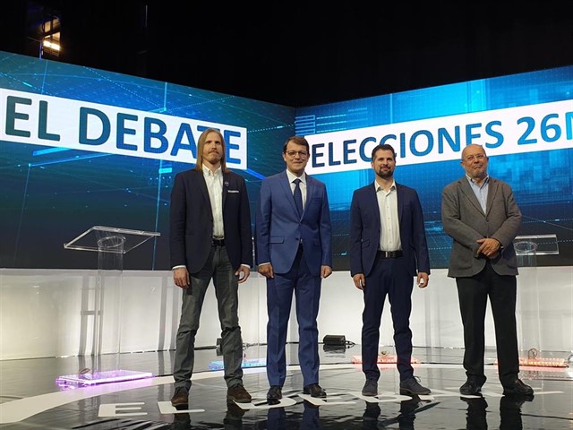 Los cuatro candidatos a la Junta de Castilla y León durante el debate / Europa Press