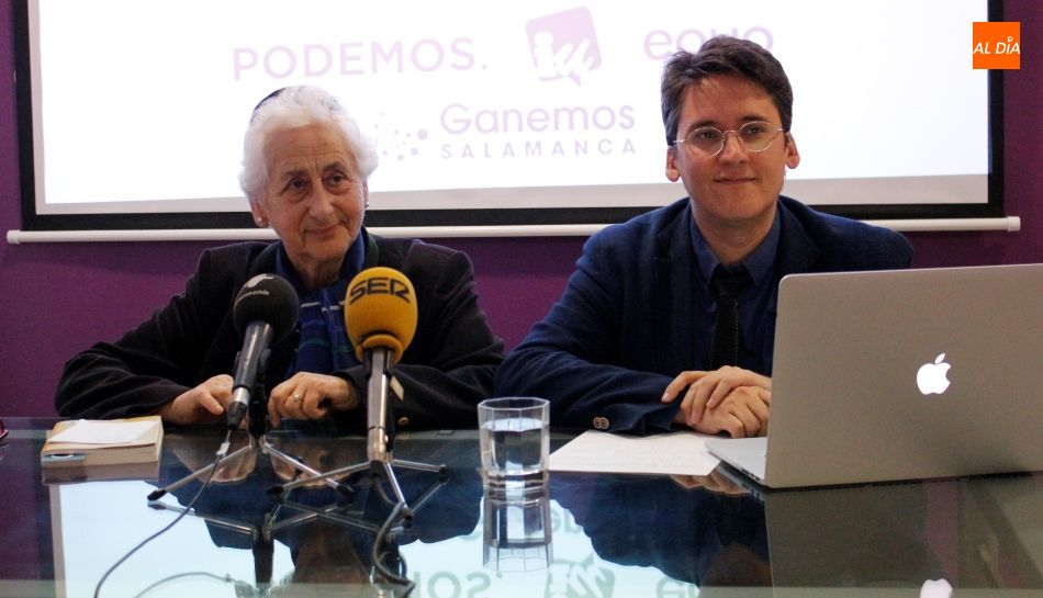 Ignacio Paredero, coordinador de la campaña deUnidas Podemos IU Equo: Ganemos Salamanca, a la derecha. Foto de Elena López