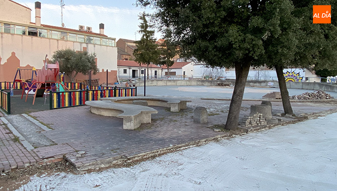 Imagen actual de las obras de reforma en el Parque La Huerta
