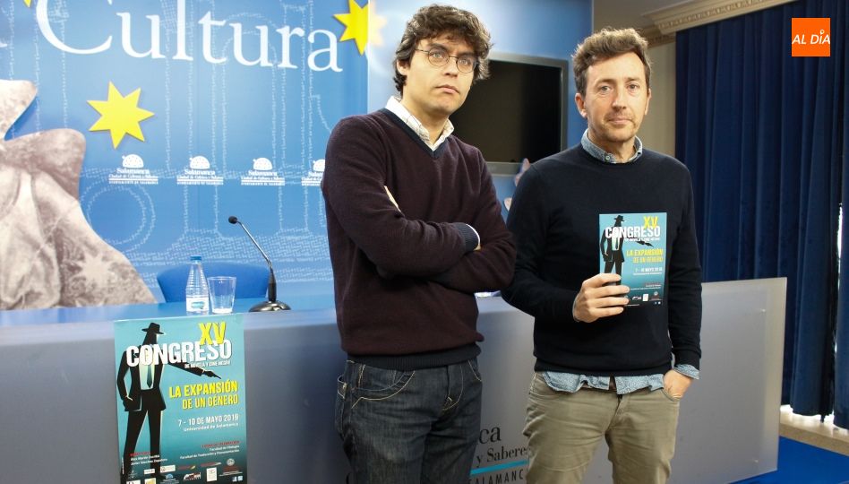 Àlex Martín Escribà y Javier Sánchez Zapatero, profesores de la Universidad de Salamanca que coordinan este congreso. Foto de Elena López