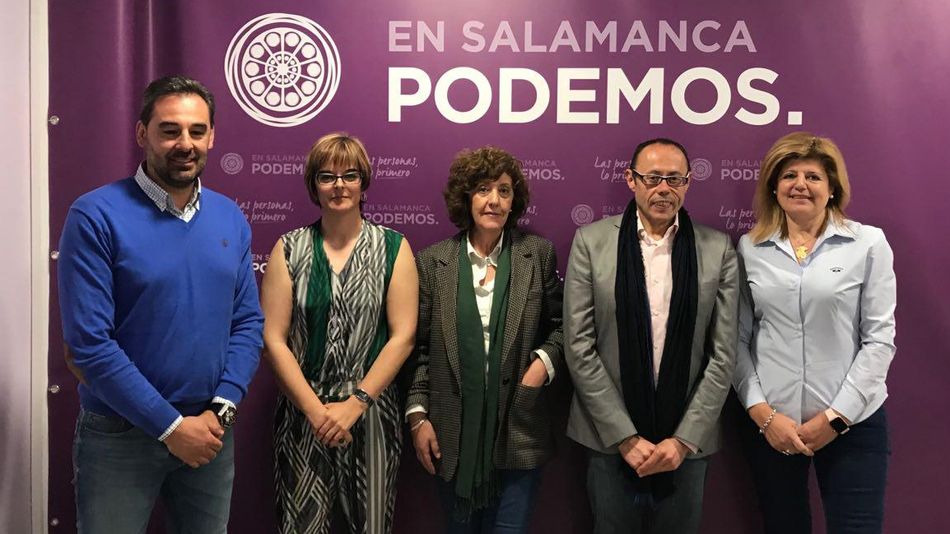 Reunión de los candidatos de Unidas Podemos de Salamanca con los representantes de la  Asociación Unificada de la Guardia Civil