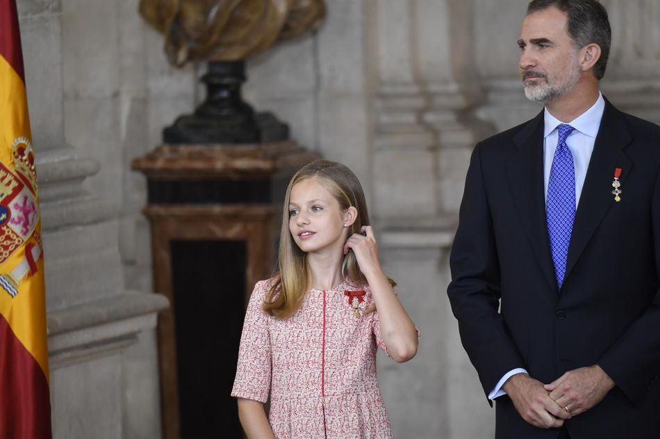 La Princesa de Asturias, Leonor de Borbón, y el Rey Felipe VI. Foto: EP