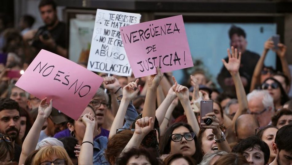 Una de las manifestaciones por el caso de la violación en Pamplona