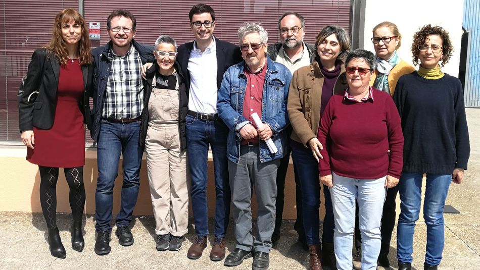 José Luis Mateos, Juan José G. Meilán y María Sánchez con representantes de la Mesa de Empresas de Economía Social sin ánimo de lucro de Salamanca