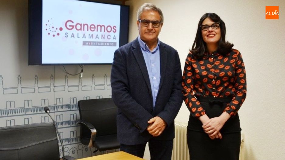 Gabriel Risco y Virginia Carrera, concejales de Ganemos Salamanca