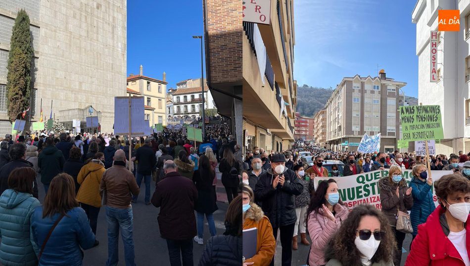 Concentración multitudinaria en Béjar pidiendo la vuelta de los servicios del hospital