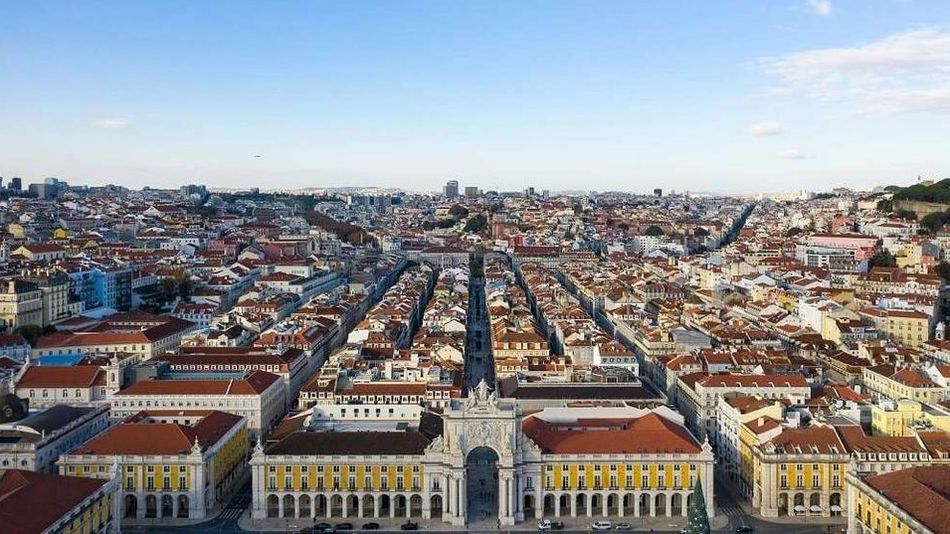Vista aérea de la ciudad de Lisboa
