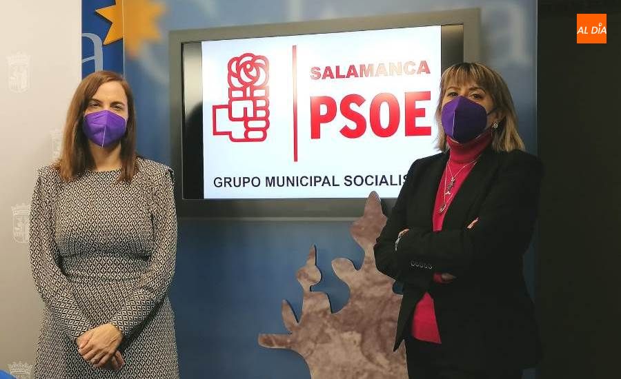 Las concejalas del Grupo Municipal Socialista en el Ayuntamiento de Salamanca María García y María Sánchez. Foto de Lydia González