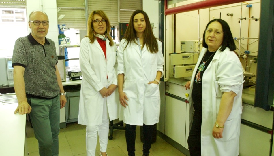 Los científicos de la USAL Francisco Salvador Palacios, María Jesús Sánchez, Ana María Sánchez y Carmen Izquierdo. Foto Dicyt