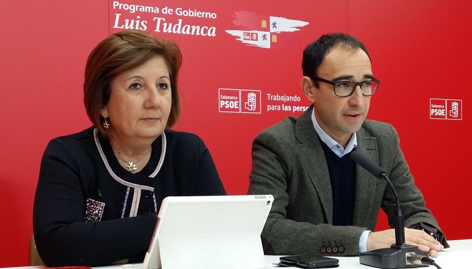 David Serrada y Rosa López, diputado y senadora del PSOE por Salamanca, respectivamente