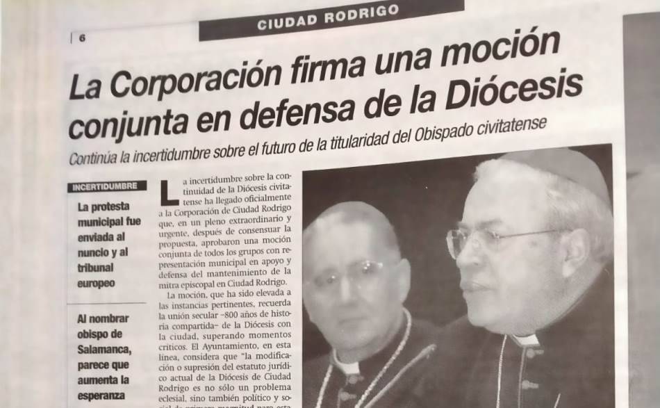 Recorte de prensa del año 2003, cuando se aprobó una moción similar en el Ayuntamiento mirobrigense