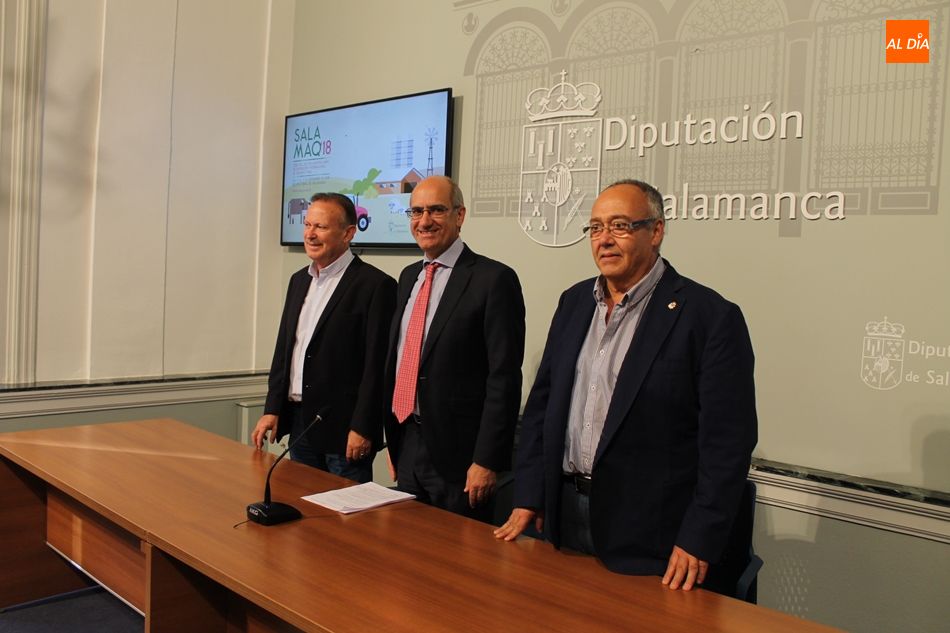De izq. a dcha., Román Hernández, Javier Iglesias y Marcelino Cordero, en la presentación del balance de Salamaq18
