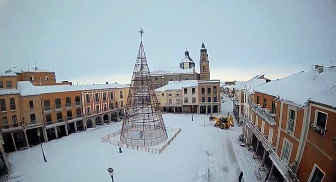 La histórica nevada en Peñaranda recogida por las cámaras de los drones de Rodrigo Manjón