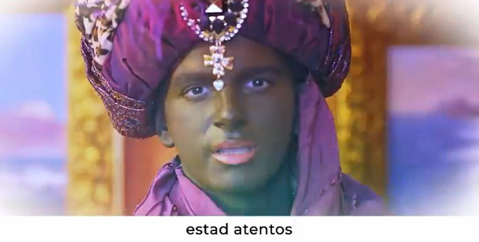 Captura del vídeo en el que aparece el Rey Baltasar 'maquillado' - Ayto. Alicante