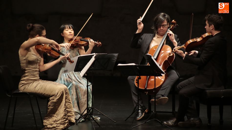 Momento del concierto del Cuarteto Attaca en el escenario del Liceo / Foto: Alejandro López