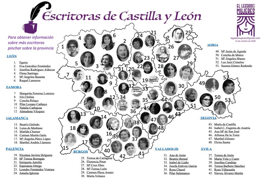 El mapa de las autoras de Castilla y León es uno de los empeños de este proyecto