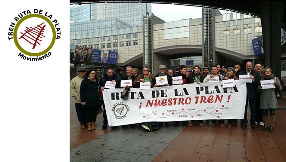 Manifestación por el tren en el oeste de España