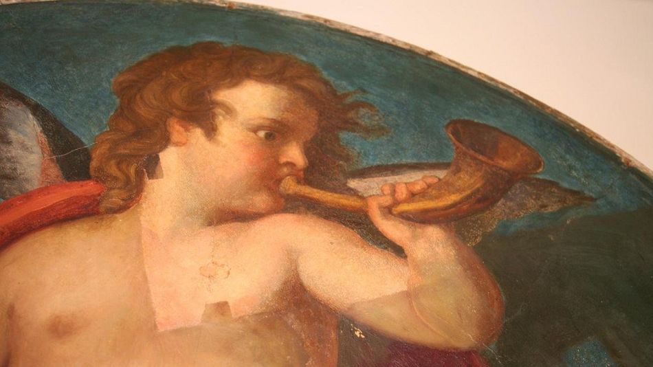 Fragmento de la obra de Klimt, ‘Trumpeting Putto’