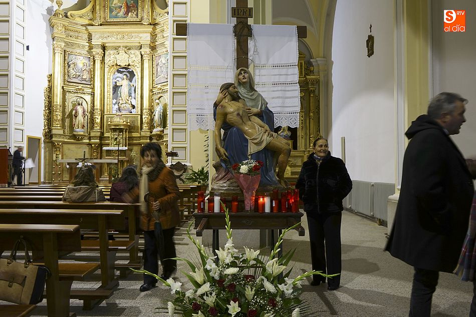 Las imágenes de la parroquia guijuelense no pudieron abandonar la iglesia debido al tiempo