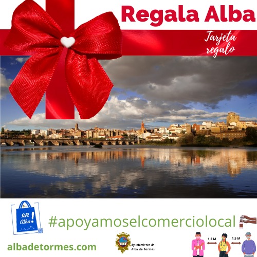 Cartel de apoyo al comercio local de Alba de Tormes