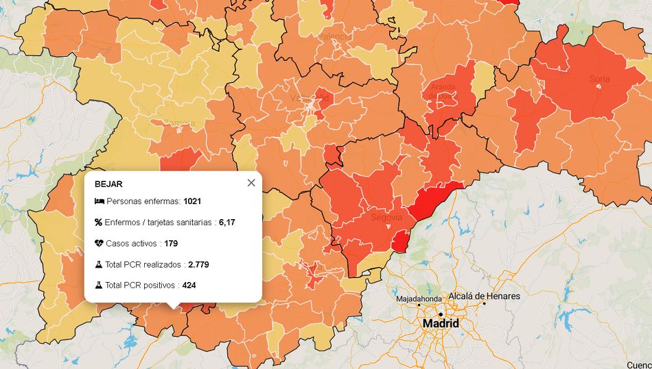 Datos oficiales facilitados por la Junta de Castilla y León